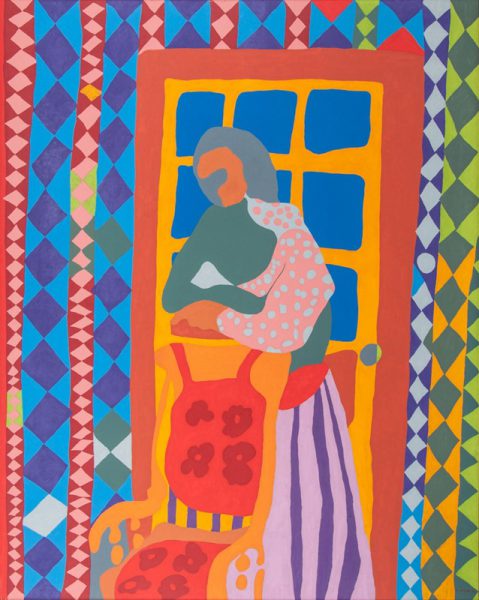 Woman with Checkered Wall, 1975