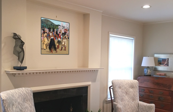 Image showing painting over fireplace